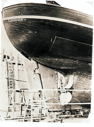 Image of The ROOSEVELT's stern, in dry dock